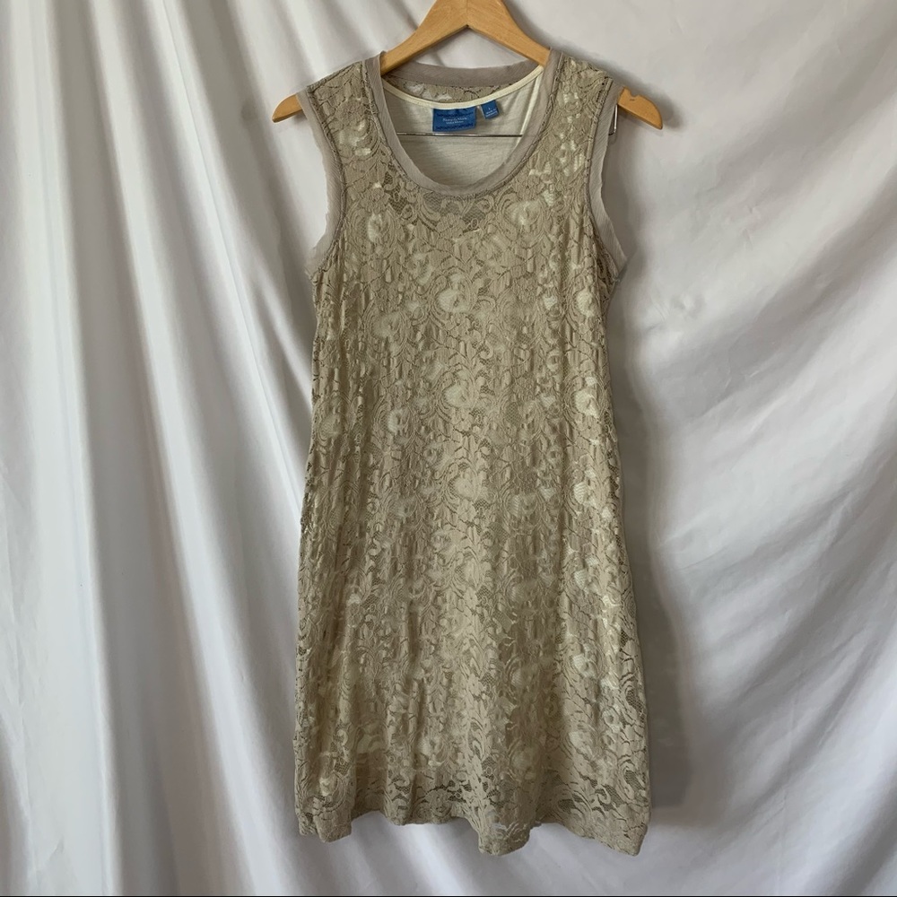 Simply Vera Sleeveless Beige/Tan Lace Dress Sz XS